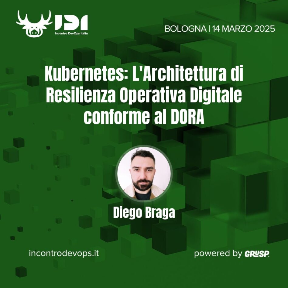 IDI - Bologna 14 marzo 2025 Diego Braga Kubernetes: L'Architettura di Resilienza Operativa Digitale conforme al DORA